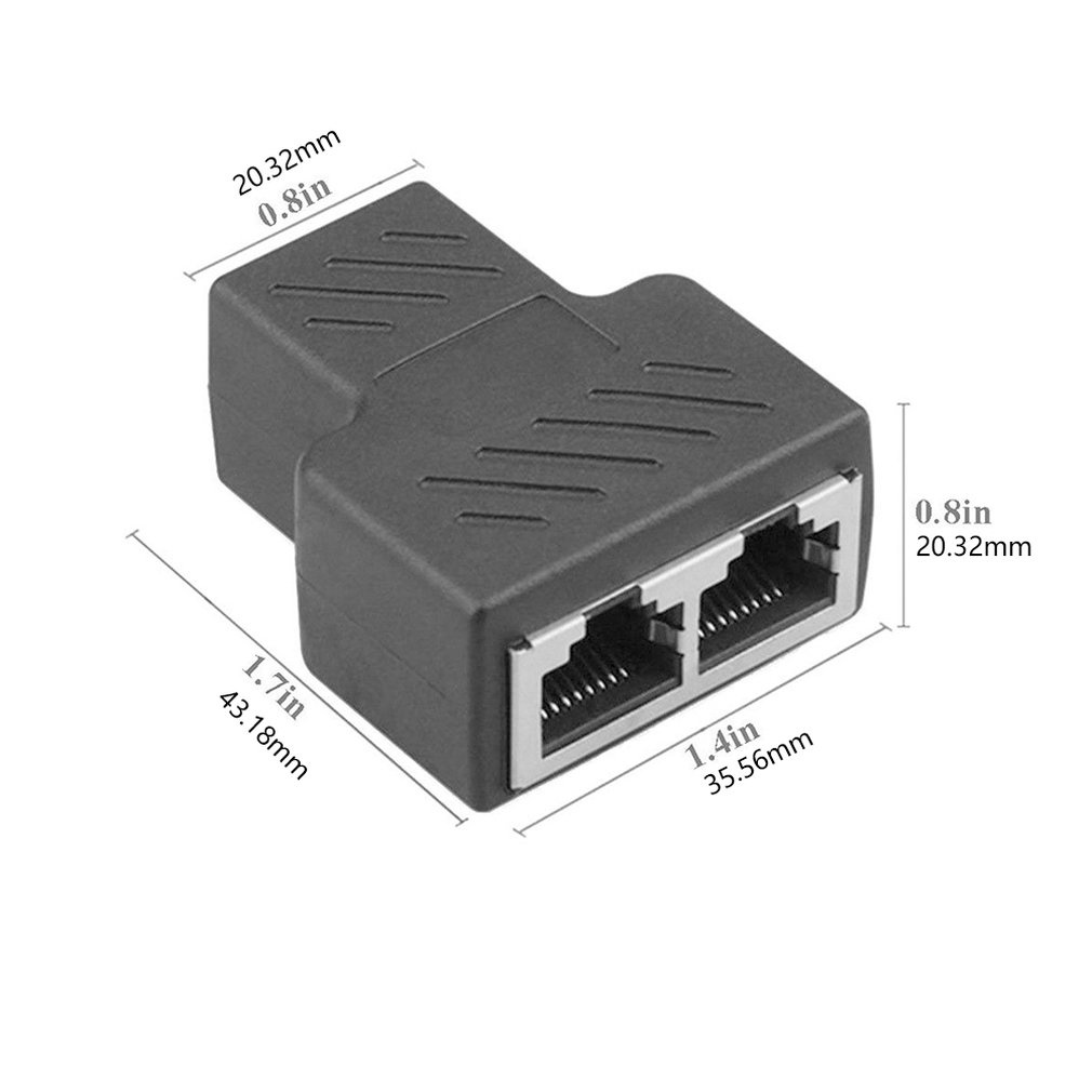 Practical Rj45 Splitter Adapter 1 To 2 Ways Dual Female Port Cat5/6 Lan Ethernet Cable High Performance [Q/9]