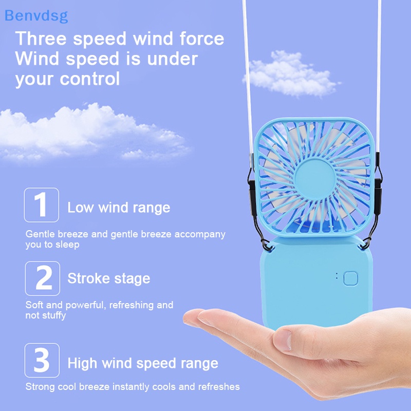 Quạt USB Mini Đeo Cổ Yên Tĩnh Có Thể Gấp Gọn Tiện Dụng