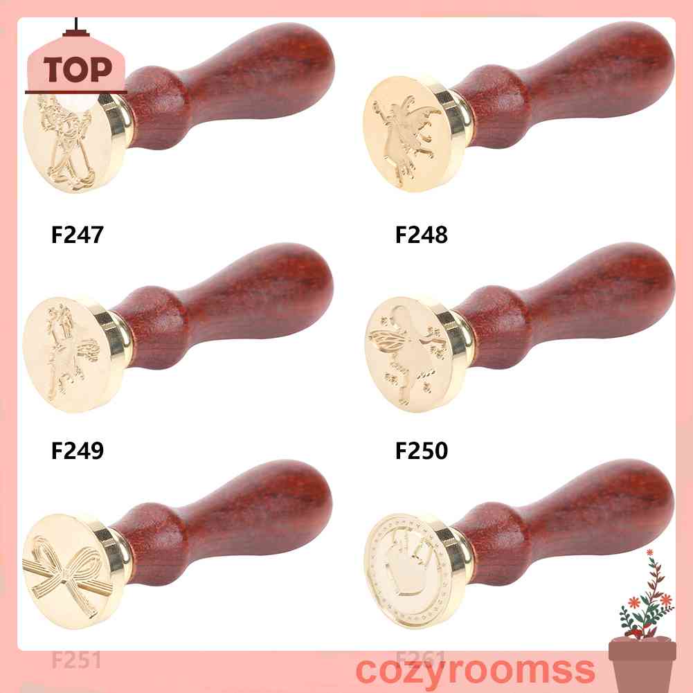 Con Dấu Đóng Sáp Niêm Phong Bì Thư Tay Cầm Bằng Gỗ Phong Cách Retro