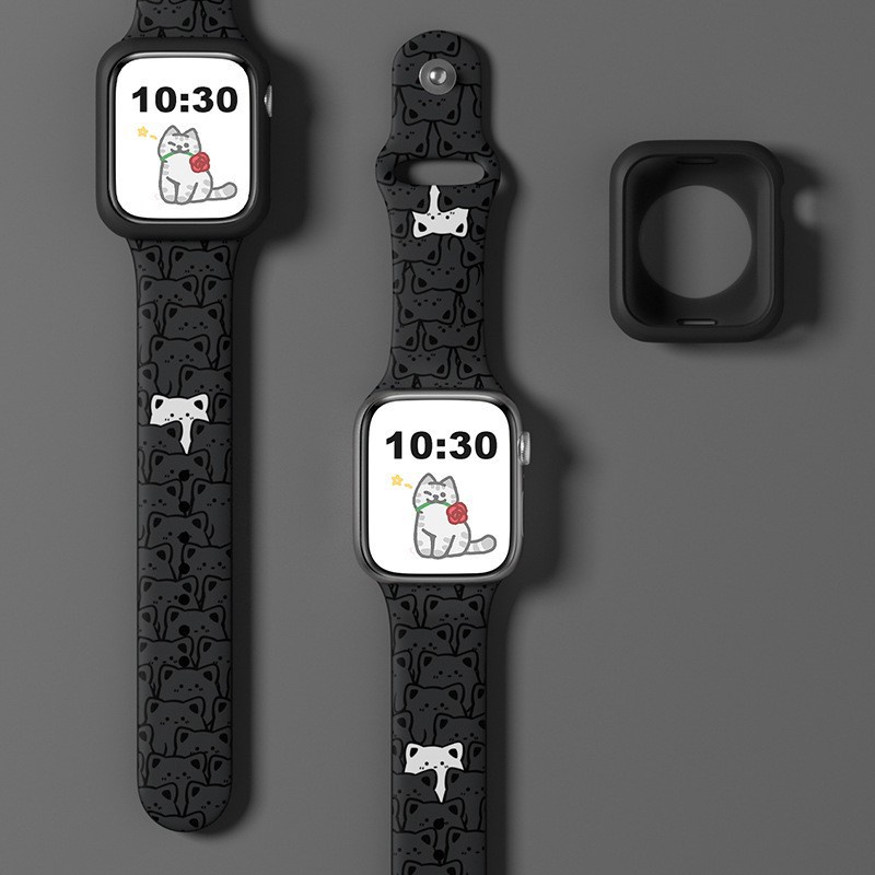 Dây Đeo Đồng Hồ Thay Thế Hình Thỏ / Mèo Dễ Thương Cho Apple Watch Ultra 49mm S8 7 SE 6 5 4 3 2 1
