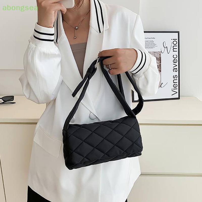 Abongsea Túi Xách Đeo Chéo Vai Bằng Nylon Cotton Sáng Bóng Sức Chứa Lớn Cho Nữ