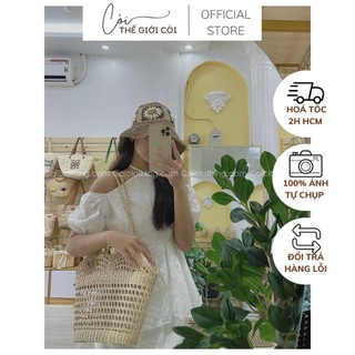 Nón cói mềm bông hoa
