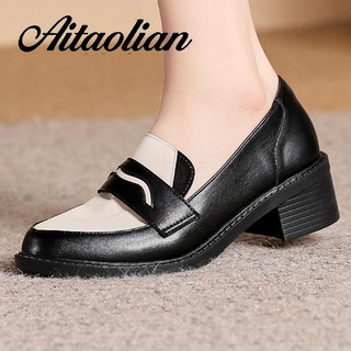 Giày cao gót 5cm da mũi nhọn phong cách retro cho nữ