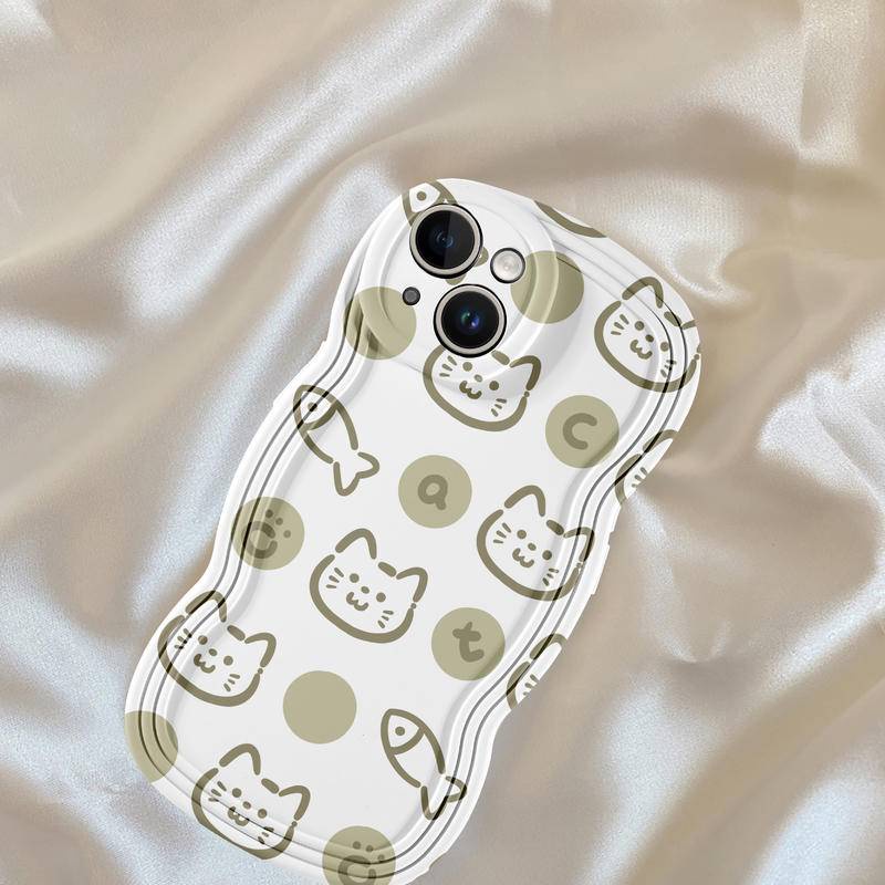 Ốp lưng Con mèo Sóng OPPO A17 A57 2022 A77S A76 A96 A16 A16S A74 A95 A55 A54 4G 5G A53 A33 2020 A52 A72 A92 A15S A15S A31 A1K A12E A3S A9 A5 Ốp Điện Thoại Case