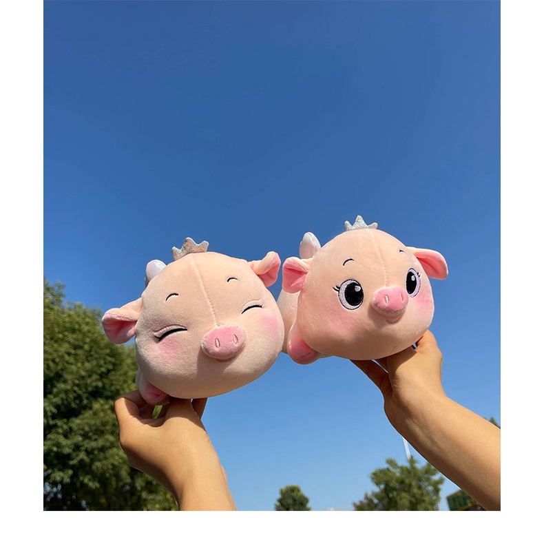 Thú nhồi bông heo vương miện thiên thần dễ thương, búp bê mềm mại tinh tế, món quà lễ hội cho trẻ em và phụ nữ, gối cho cô gái trên giường, đồ chơi nhồi bông là bạn đồng hành ấm áp