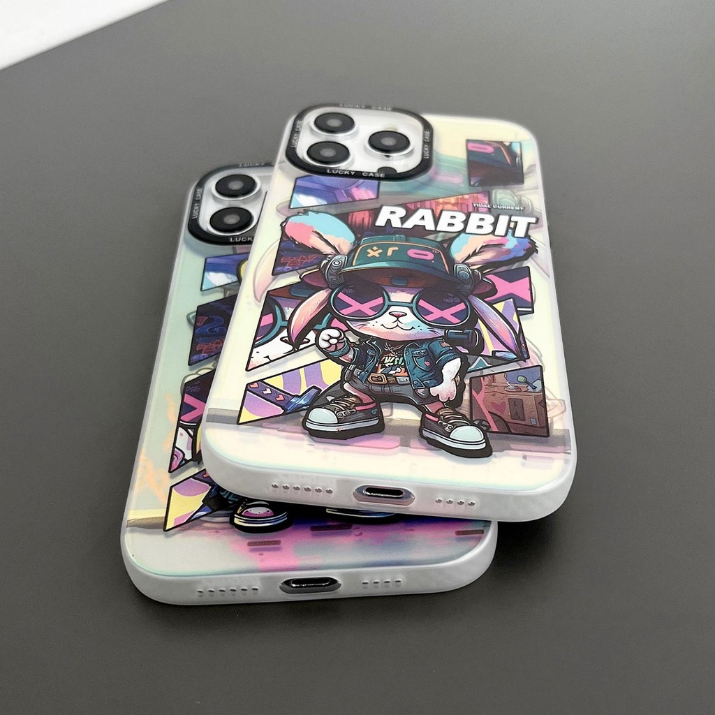 Ốp Điện Thoại TPU Dẻo Trong Suốt Họa Tiết Chú Thỏ Thời Trang Cho iPhone 14 13 12 11 PRO MAX
