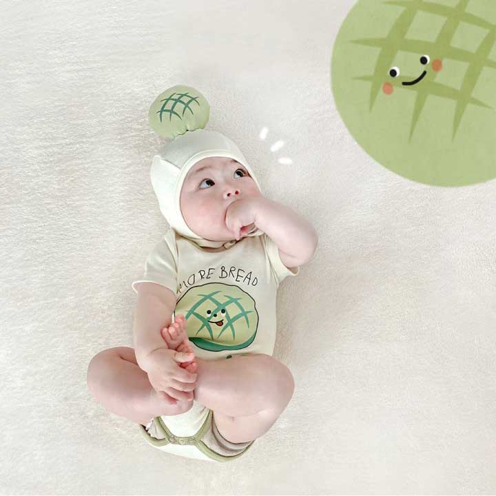 Áo Liền Quần In Hình Trái Dứa / Bánh Mì Phong Cách Hàn Quốc Thời Trang Mùa Hè Hàng Mới Dành Cho Bé