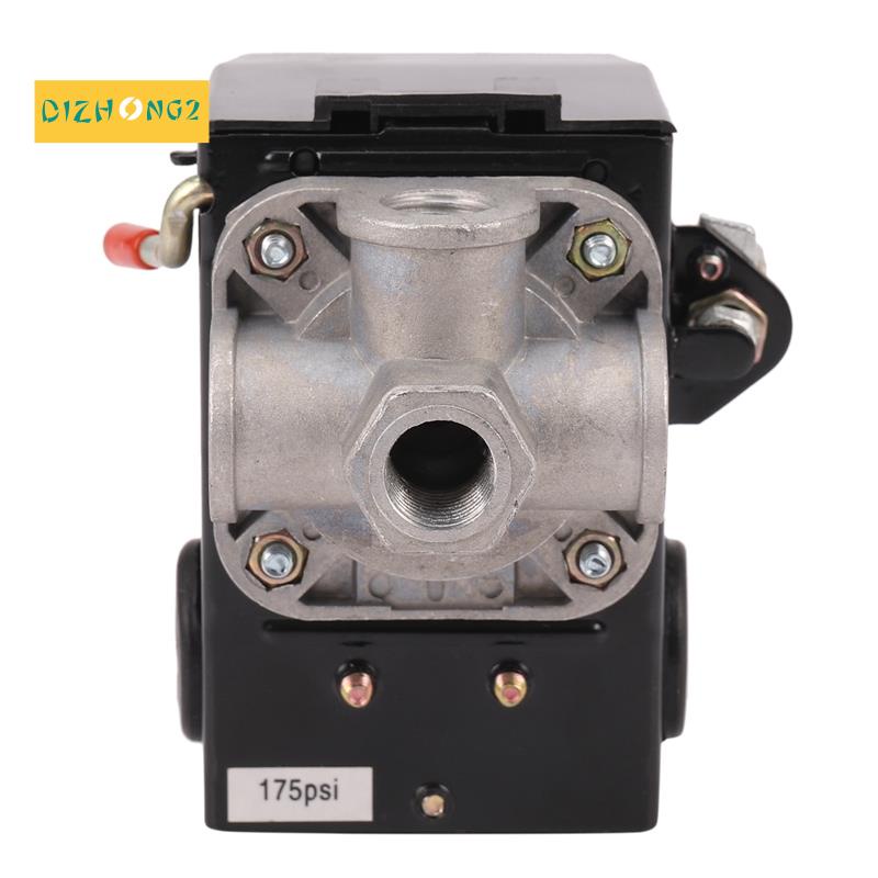 Điều khiển công tắc áp suất Máy nén khí 140-175 PSI 4 cổng Heavy Duty 26 AMP Black