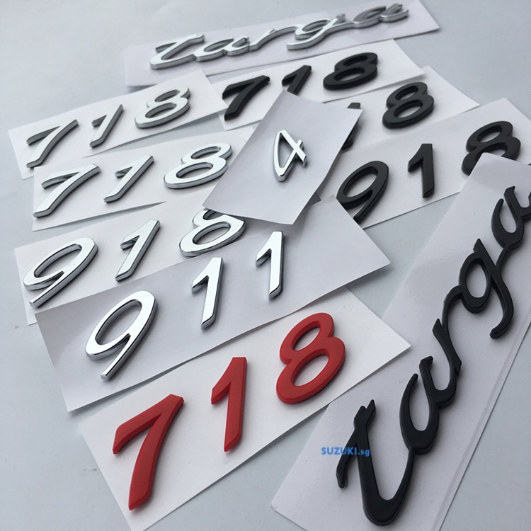 Logo Màu Đen Gắn Phía Sau Xe Hơi Porsche 718 Cayman T 911