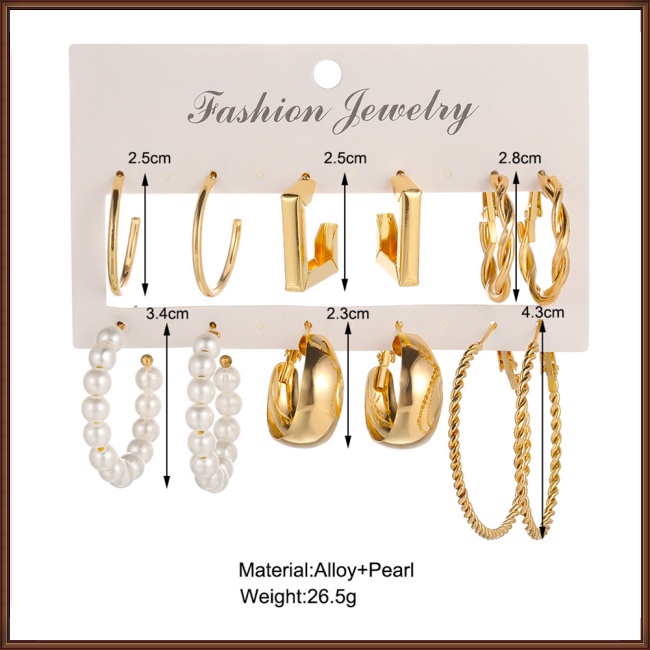 Bộ Khuyên Tai Hình Vuông Bằng Kim Loại Sang Trọng Cho Nữ