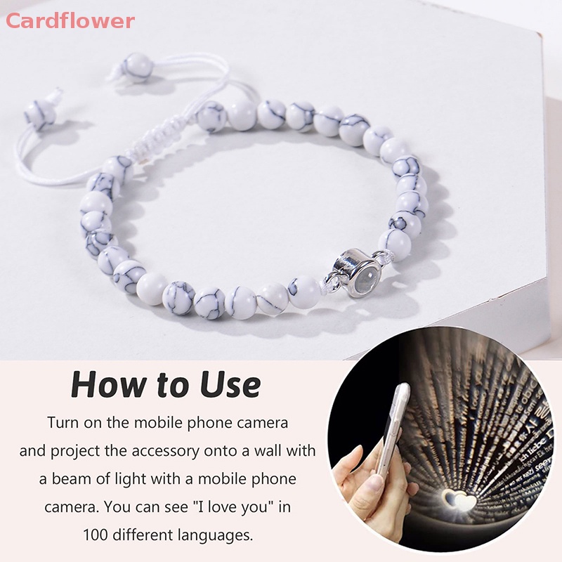 Vòng Đeo Tay 100 Ngôn Ngữ I Love You Bằng Đá Tự Nhiên Mới