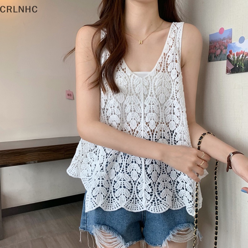 CRLNHC Áo Dệt Kim Không Tay Thêu Họa Tiết Phong Cách Bohemian Thời Trang Mùa Hè Cho Nữ vn