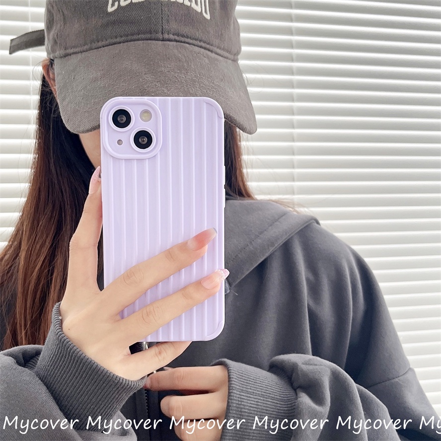 Ốp Điện Thoại Silicon Mềm Họa Tiết Kẻ Sọc Màu Kẹo Trơn Đơn Giản Cho iPhone 14 13 12 11 Pro Max X XR Xs Max 6 7 8 Plus