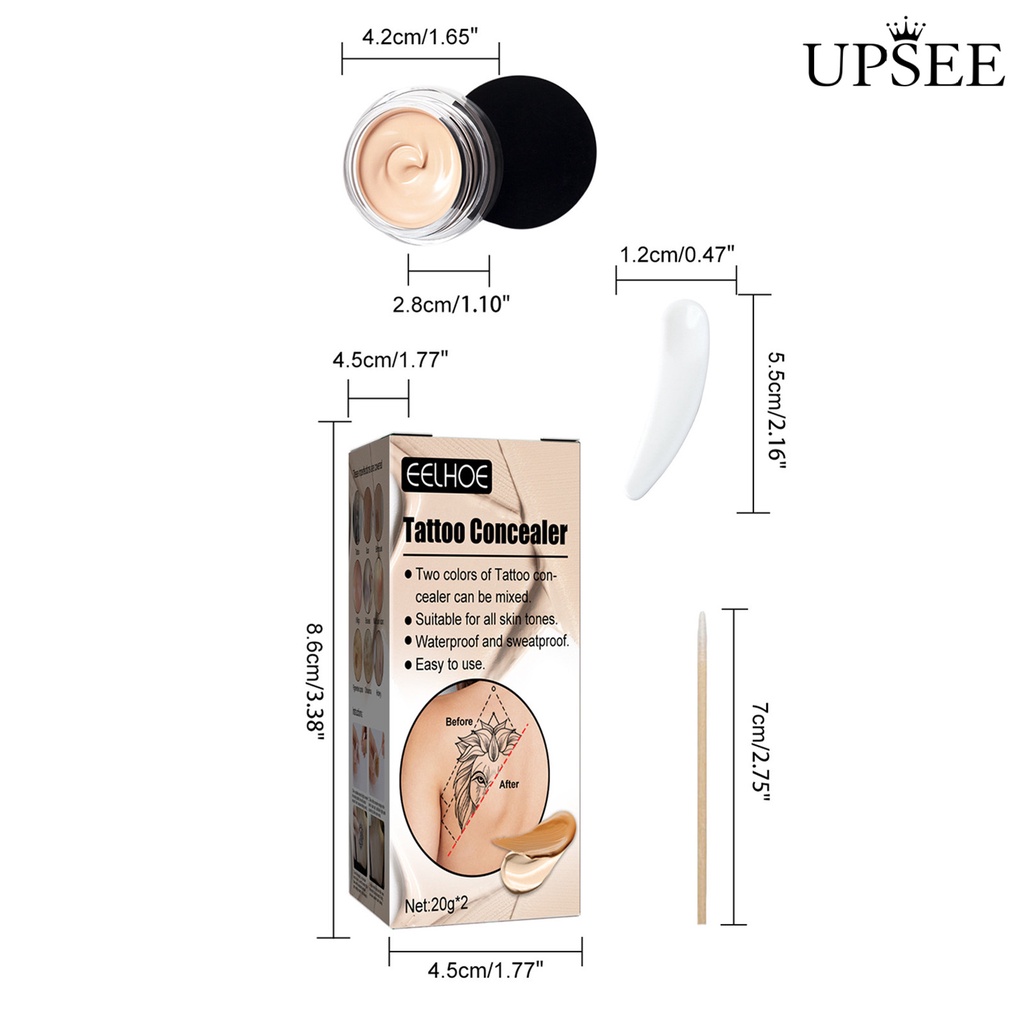 Set 4 Kem Che Khuyết Điểm Hình Xăm 40g Chống Thấm Nước Và Mồ Hôi Lâu Trôi Không Gây Khó Chịu