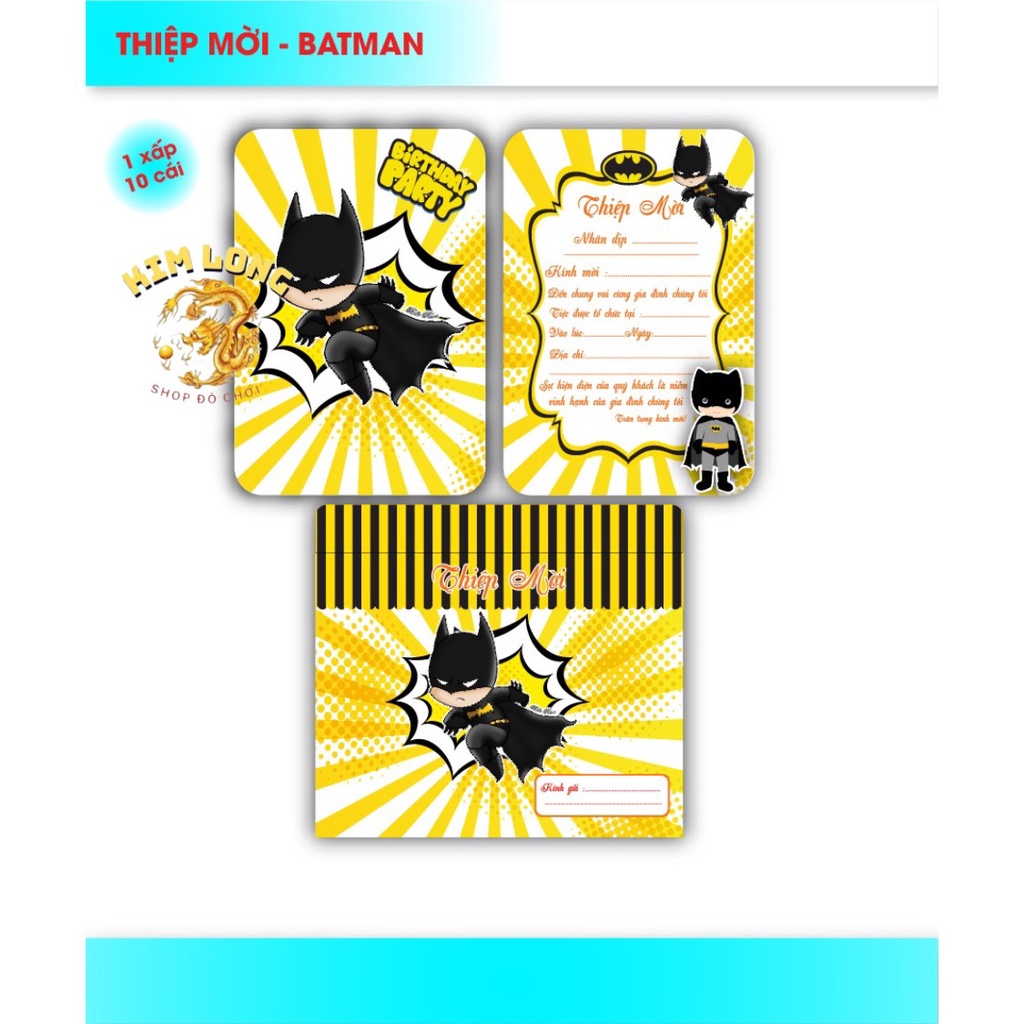 SÉT 10 THIỆP MỜI DỰ TIỆC SINH NHẬT THÔI NÔI ĐẦY THÁNG CHO BÉ HÌNH SIÊU NHÂN CHÓ CỨU HỘ CÔNG CHÚA DOREMON PONY KITTY