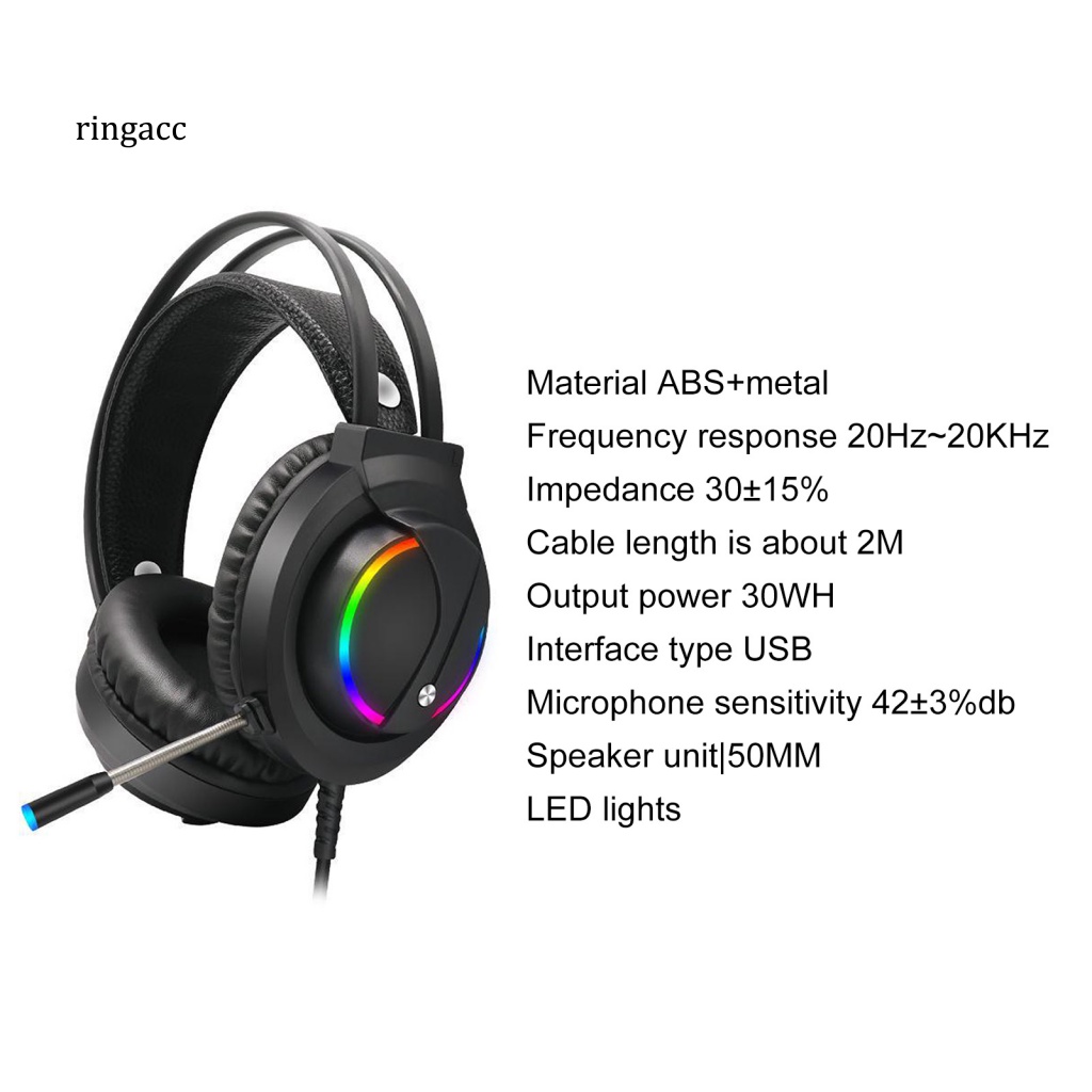 Tai Nghe Chụp Tai RGA K1 RGB Có Micro Và Đèn LED Dùng Để Chơi Game