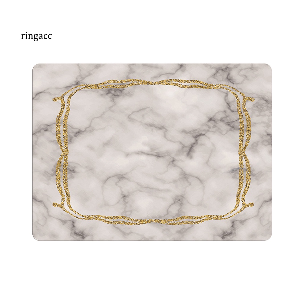 Rga Tấm Lót Chuột Bàn Phím Mềm Chống Trượt Bề Mặt Đá Cẩm Thạch Viền Màu Vàng Kim Dành Cho Gia Đình