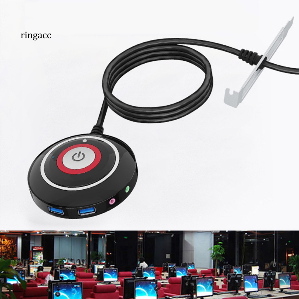 Rga Công Tắc Để Bàn Giao Diện USB Kép Đa Năng Nút Lớn Chống Trộm Với Dây Mở Rộng Nút Nguồn Máy Tính Để Bàn Cho Nhà