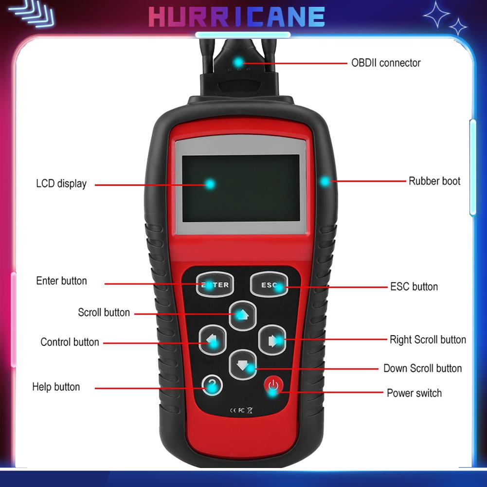 Hurricane KW808 OBD2 OBDII EOBD Đầu đọc mã xe Máy quét chẩn đoán Công cụ lỗi