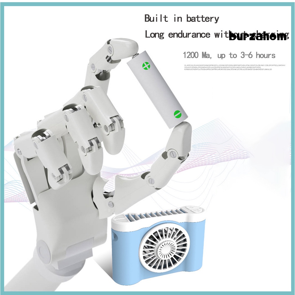 Quạt Làm Mát Đeo Cổ 3 Tốc Độ Nhỏ Gọn Có Thể Sạc Lại Bằng Cổng USB