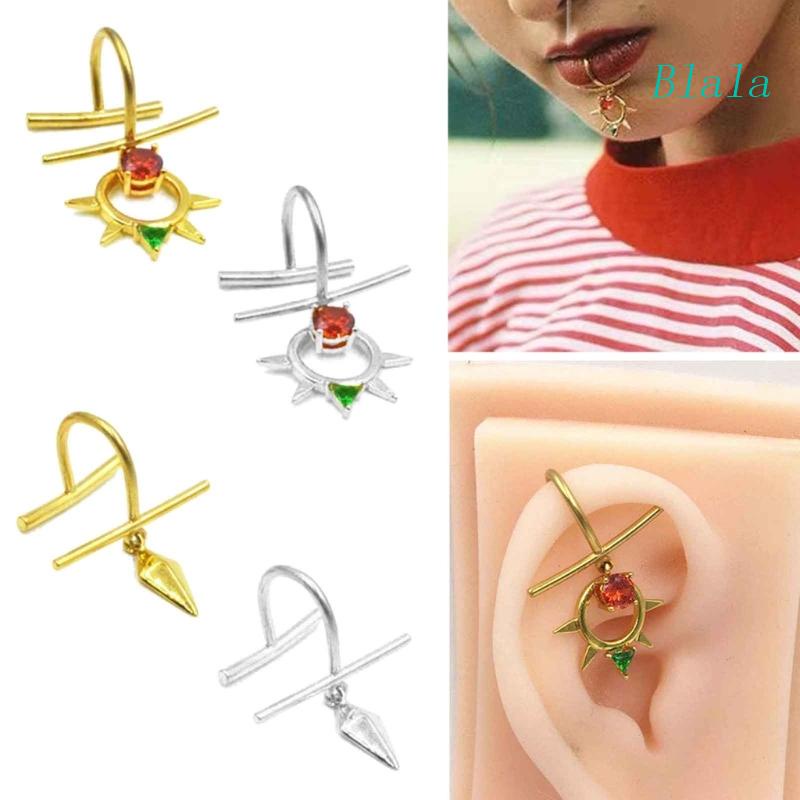 Khuyên Xỏ Môi Không Xỏ Bằng Thép Không Gỉ Đính Đá Zircon Trang Sức Sinh Nhật Cho Nam Nữ