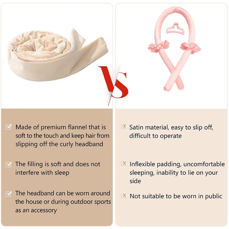 Máy uốn tóc không nhiệt Trung bình Long Hair Roll Với Slick Hair Curler DIY Sleep Head Band Phụ nữ Curl Stick