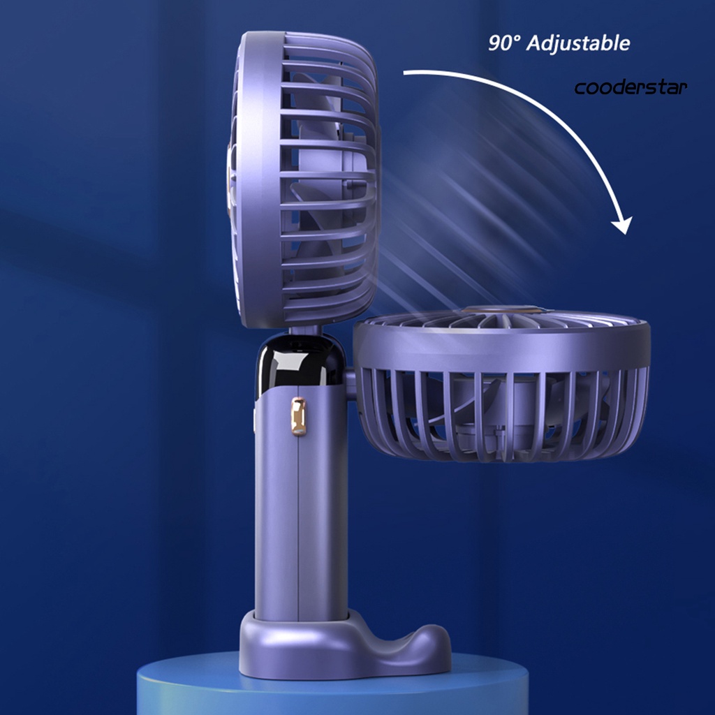 1 Bộ Quạt Gập Cầm Tay 3000mAh Có Dây Đeo Hiển Thị Thời Gian Thực Tế 5 Tốc Độ Làm Mát Mùa Hè Để Bàn Siêu Êm Có Thể Gập Lại