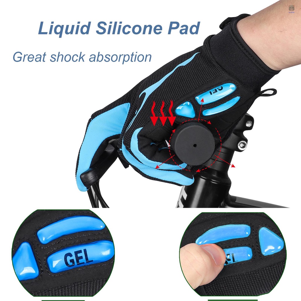 Găng Tay Gel Chống Trượt Thoáng Khí Chống Mài Mòn Có Thể Chạm Màn Hình Cảm Ứng Dành Cho Nam Nữ