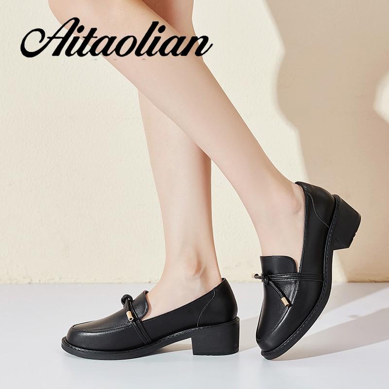 Giày Da Bóng Đế Dày / Cao Vừa Màu Trơn Thời Trang Cho Nữ Màu Sắc