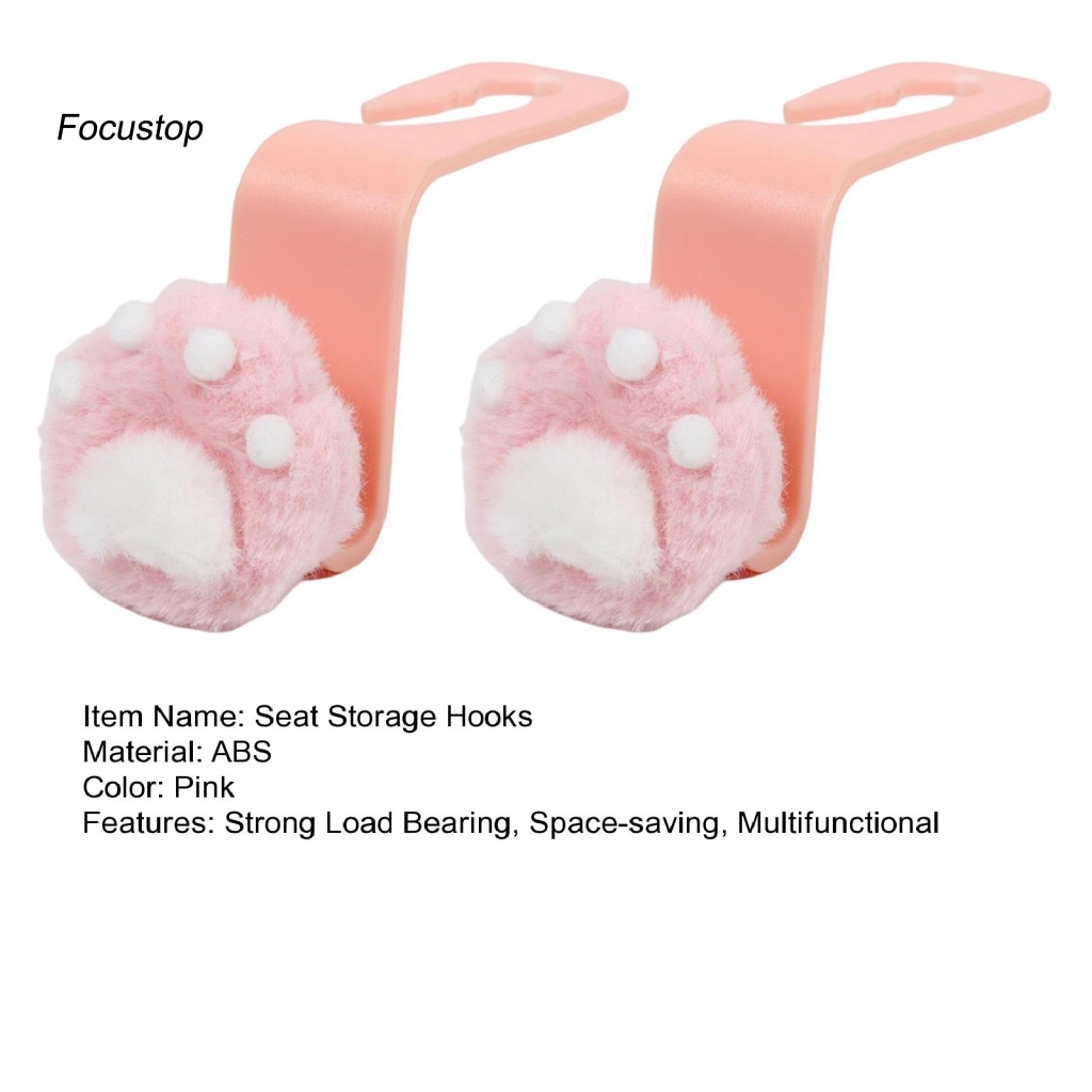 Set 2 Móc Treo Đồ Gắn Ghế Sau Xe Hơi Hình Chân Mèo Bằng ABS Tiện Dụng