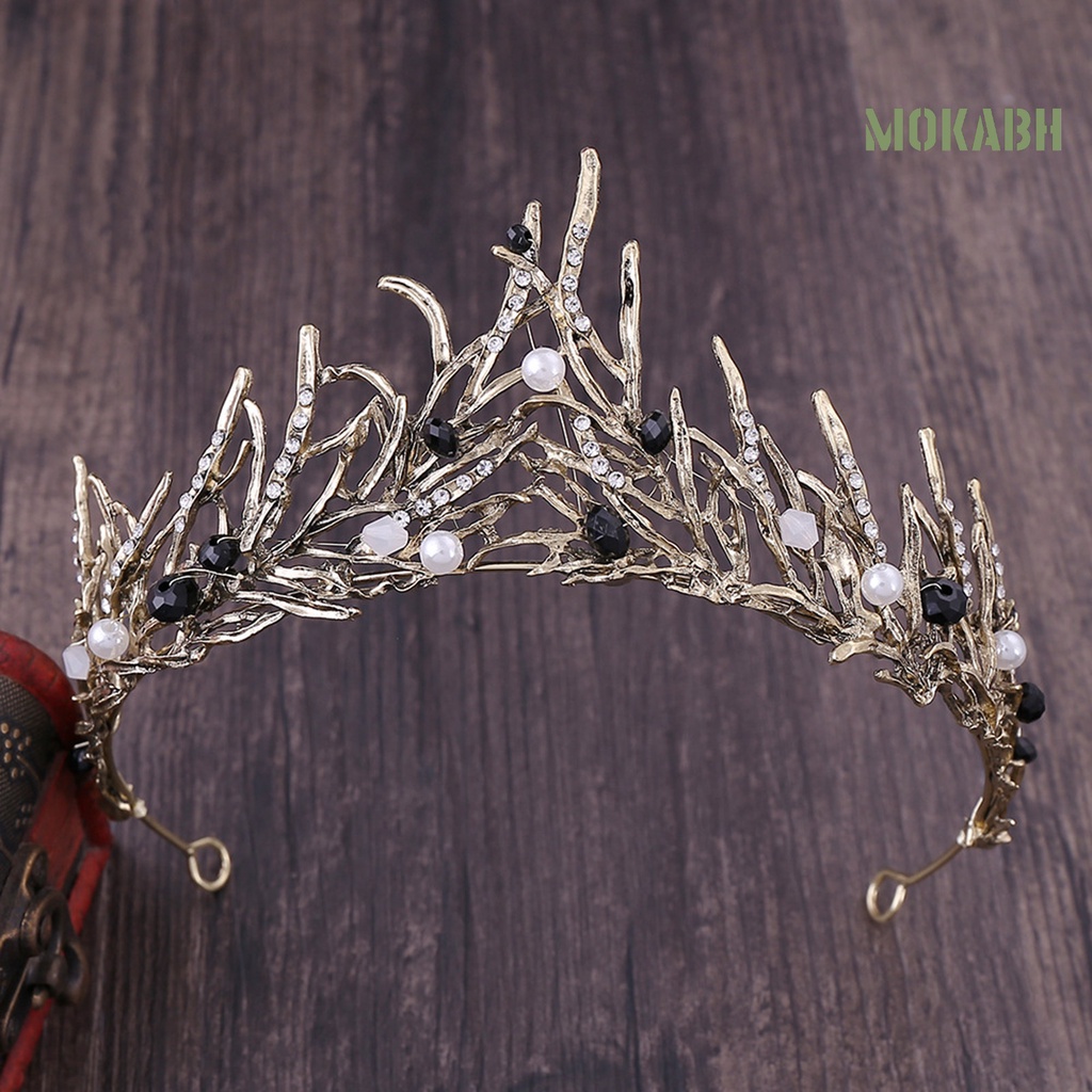 Vương Miện Cài Tóc Đính Đá Và Ngọc Trai Nhân Tạo Thời Trang