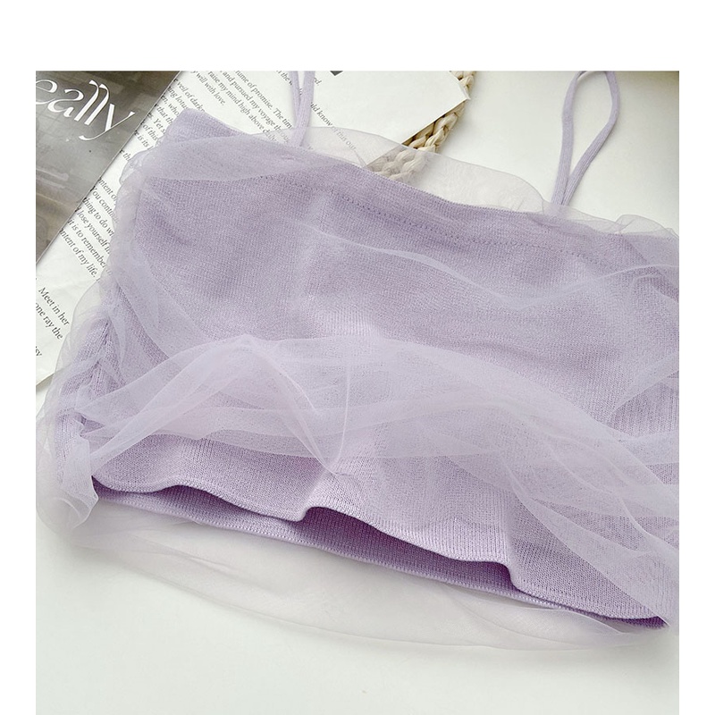 Áo Tank Top Dệt Kim Phối Lưới 6 Màu Thời Trang Mùa Hè Cho Phái Nữ