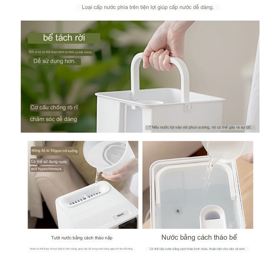 Máy phun sương tạo ẩm thông minh Akono xông tinh dầu , dung tích 5L