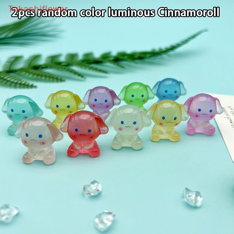 Set 2 Mô Hình Nhân Vật Hoạt Hình Mini Bằng Nhựa Resin Phát Sáng Trong Bóng Tối Trang Trí