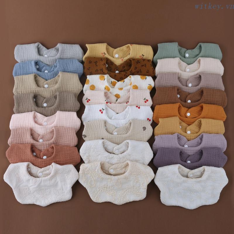 Yếm Ăn Chất Liệu Cotton Mềm Mại Xoay 360 Độ Tiện Dụng Cho Bé Sơ Sinh