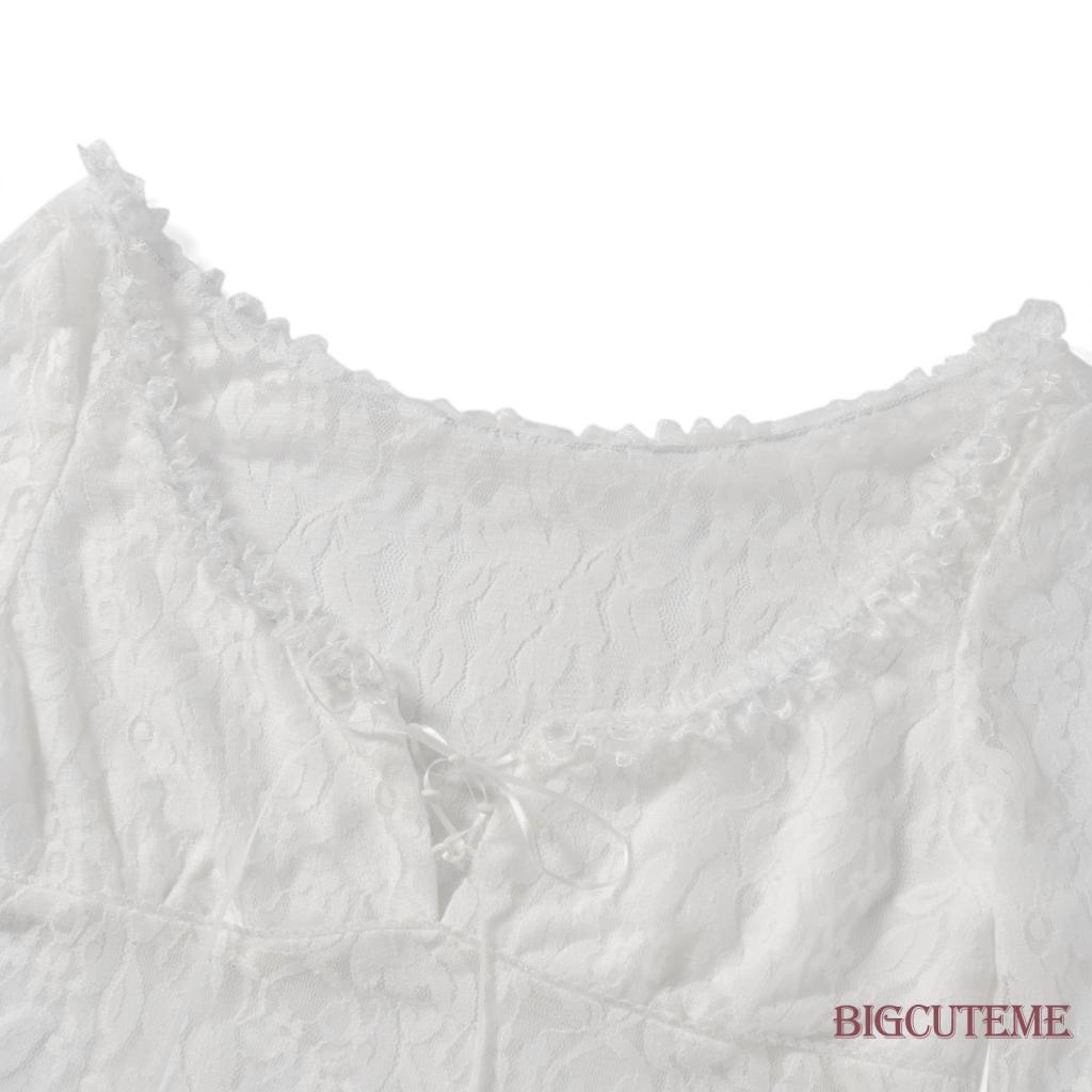 Áo Ren Tay 3 / 4 Xuyên Thấu Thời Trang Mùa Hè Quyến Rũ Cho Nữ