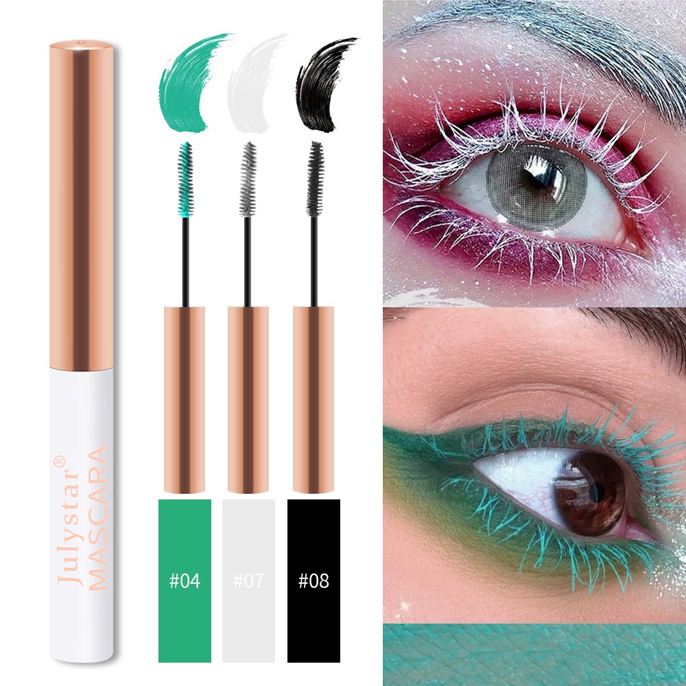 Mascara 8 Màu Sắc Tùy Chọn Chống Thấm Nước Nhanh Khô Trang Điểm Dài Cong Lông Mi Màu Xanh Dương Đỏ Tím Đen