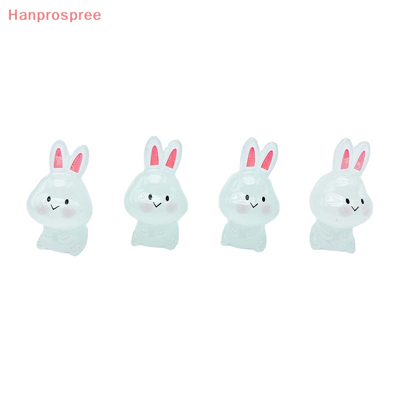 Set 2 Thỏ Trắng Dạ Quang Trang Trí Tiểu Cảnh