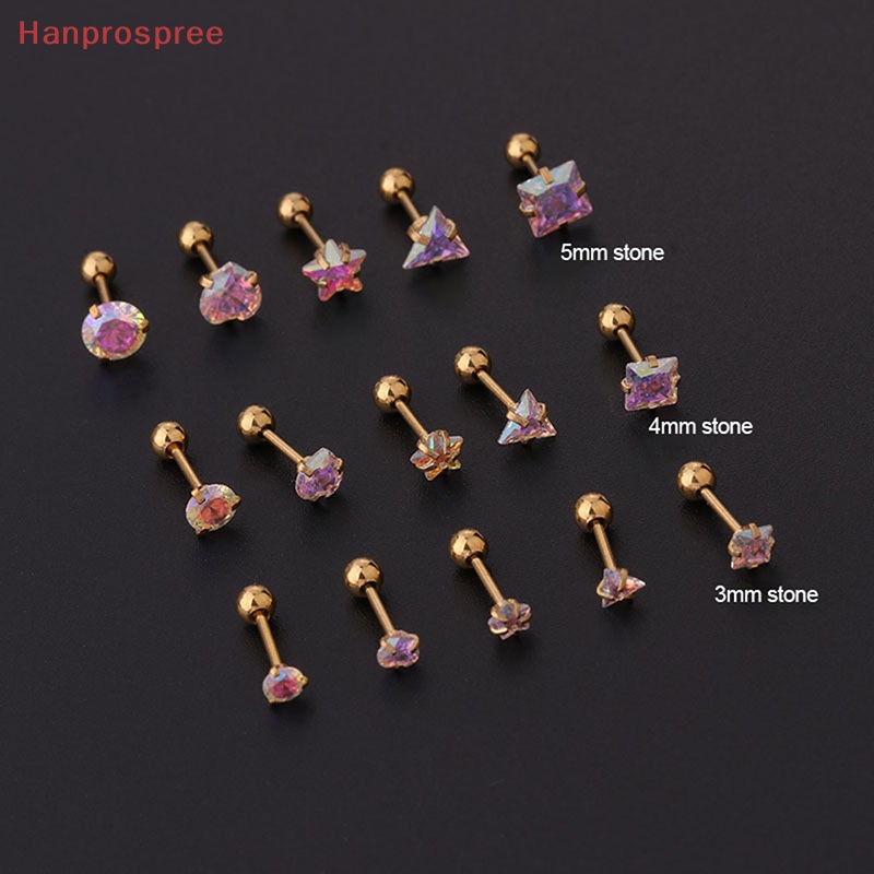 1 Khuyên Tai Xoắn Ốc Đính Đá Zircon Nhiều Màu Cho Nữ