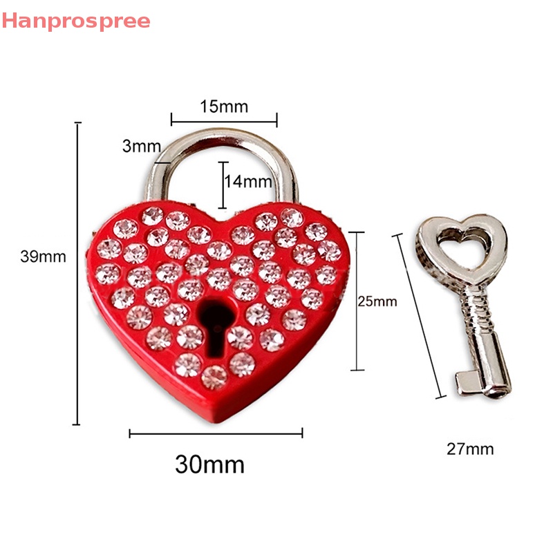 Hanprospree > Ổ Khóa Trái Tim Mini Thời Trang Với Hộp Đựng Trang Sức / Chìa Khóa Trang Trí Hành Lý