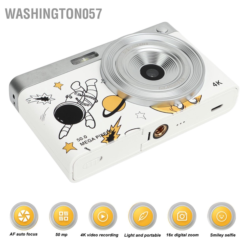 Có thể bán buôn Máy Ảnh Kỹ Thuật Số 2.88in IPS 50MP 16X Zoom 750mAh HD 4K Cho Trẻ washington057 Hàng giao ngay