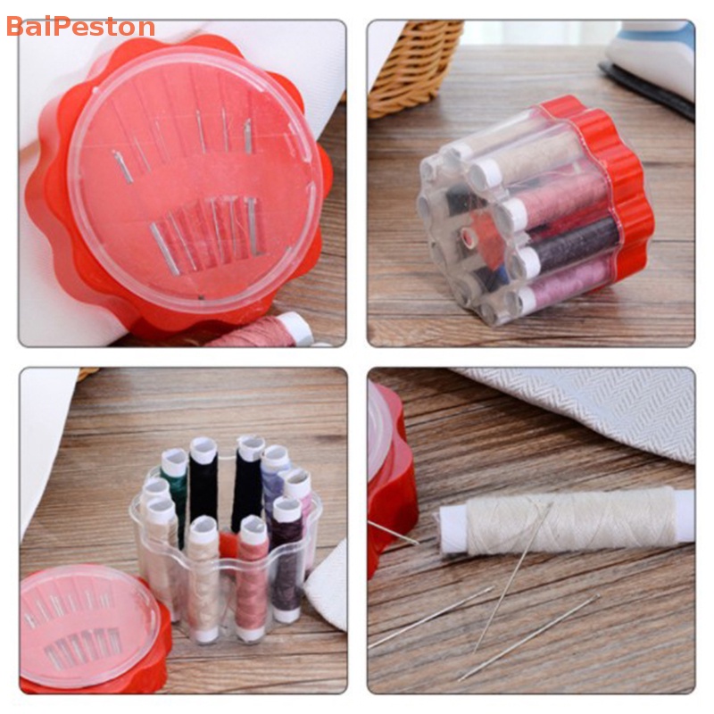 1 Bộ Hộp Đựng Kim Chỉ / Kéo / Hộp Đựng Dụng Cụ May Vá Mini Mang Đi Du Lịch Tiện Lợi
