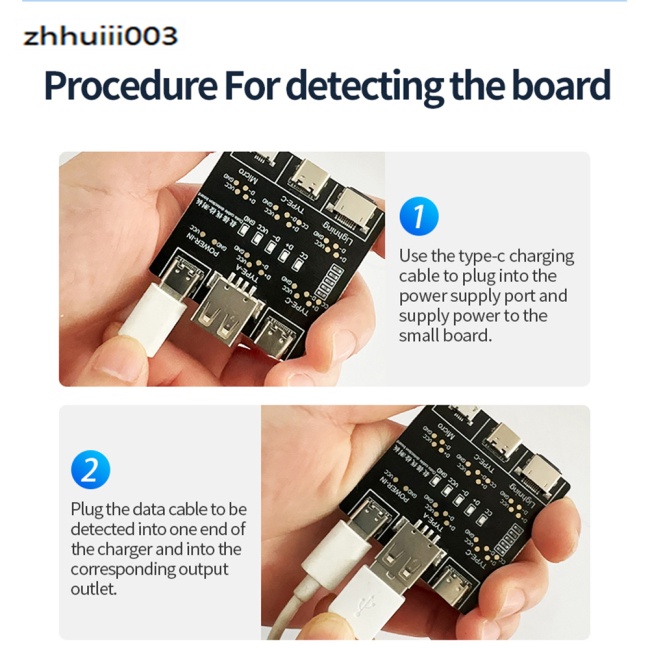 Bảng Mạch Kiểm Tra Cáp Dữ Liệu ZHIHUI Tương Thích Với Iphone Android Usb Type C