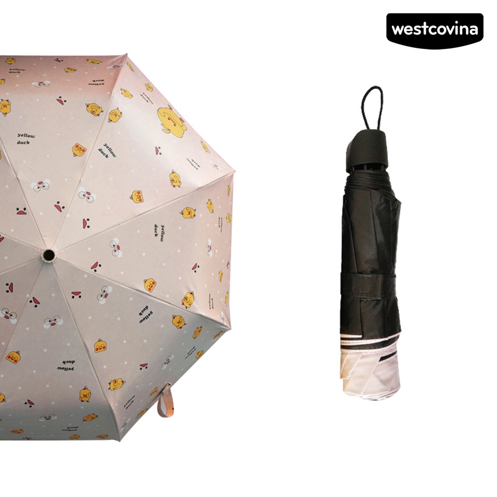 [COD]☁Dù Che Mưa Chống Tia UV / Gió / Thấm Nước In Họa Tiết Vịt Hoạt Hình