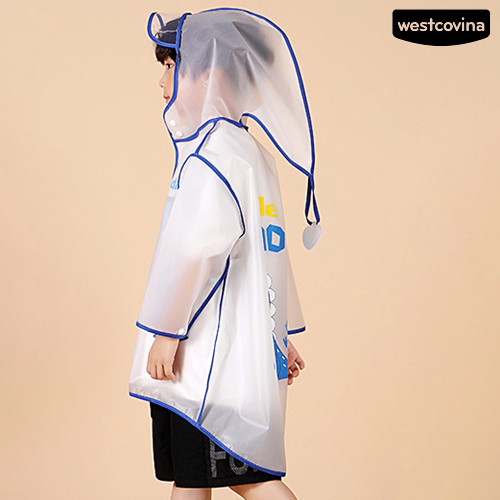 [COD]☁Áo Mưa Co Giãn Trong Suốt Chống Thấm Nước Có Mũ Trùm Tiện Dụng Cho Bé