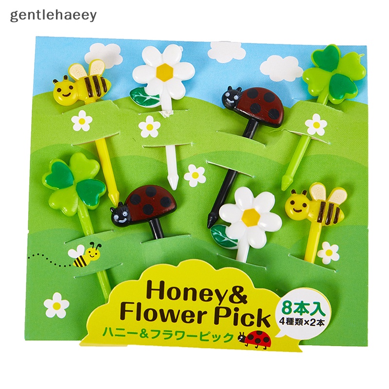 Bộ 8 Nĩa Ăn Trái Cây Hình Động Vật Bằng Nhựa Mini Có Thể Tái Sử Dụng Cho Trẻ Em