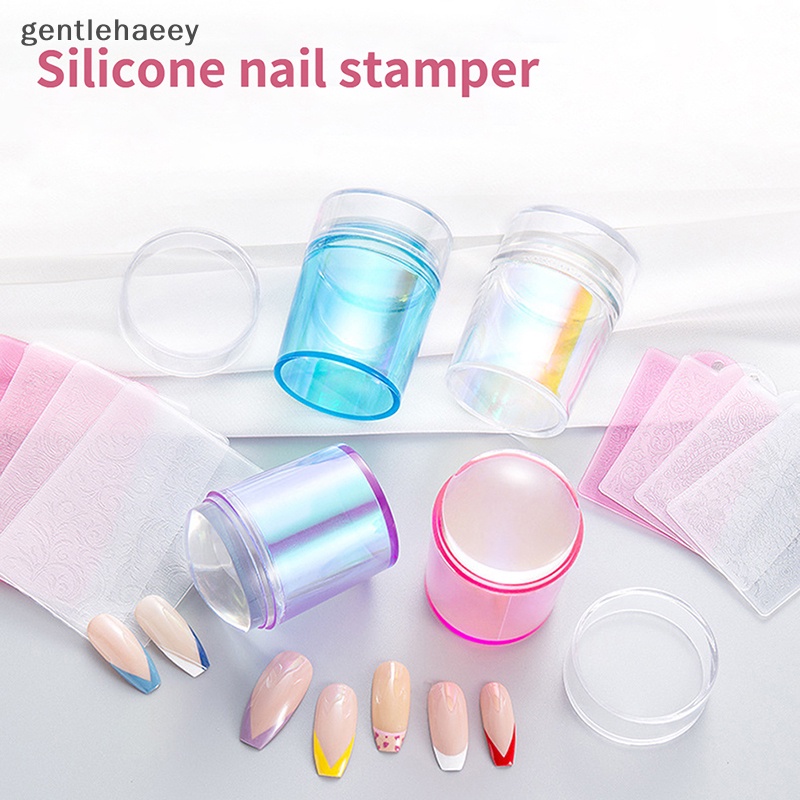 Bộ Dụng Cụ In Vẽ Móng Nghệ Thuật Bằng Silicone Với Tay Cầm Kim Loại