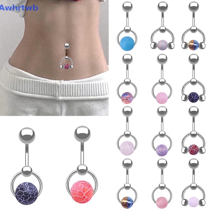 Khuyên Rốn Bằng Thép Không Gỉ Đính Đá Tự Nhiên Mới