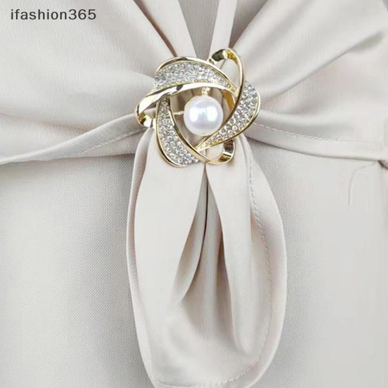 Ghim Cài Khăn Choàng Lụa Hình Hoa Đính Đá Thời Trang Cho Nữ ifashion365