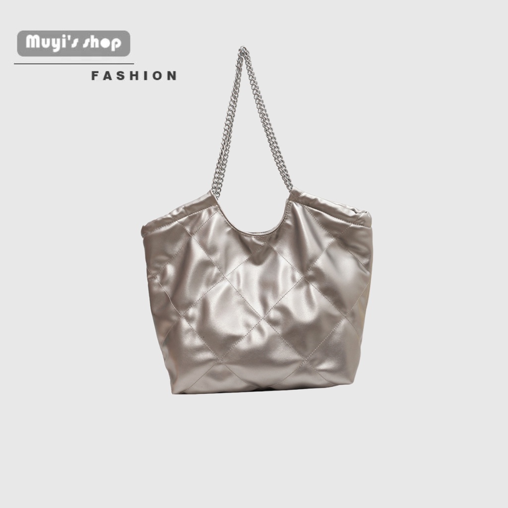 Túi Xách Cỡ Lớn Phối Dây Xích Đeo Vai Thời Trang Mùa Hè Cho Nữ